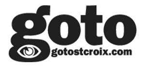 A black and white image of the word goto.