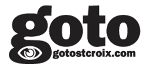 A black and white image of the word goto.